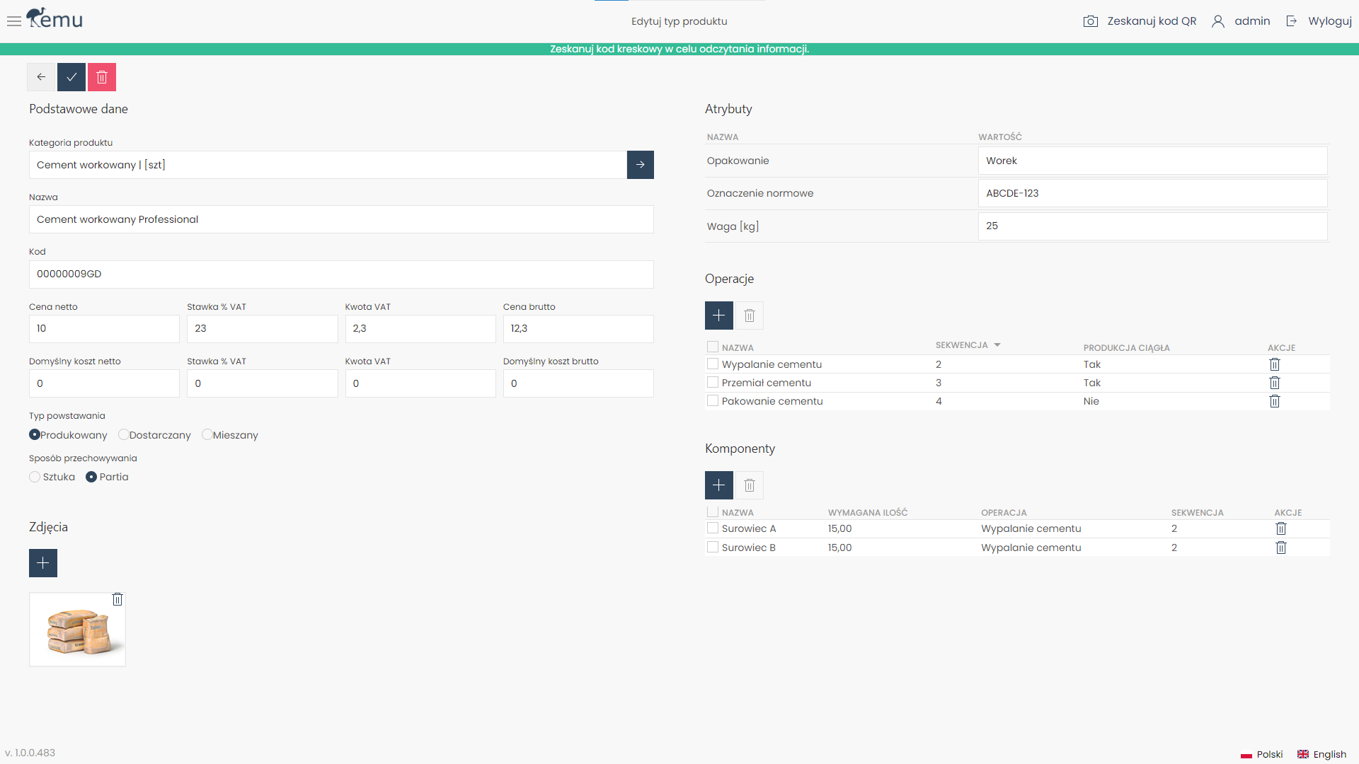 Edycja typu produktu
